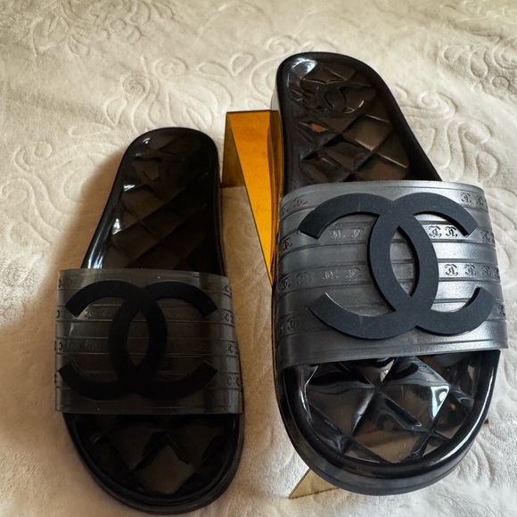 CHANEL Black and Gray Sandals - Picture 2 of 2